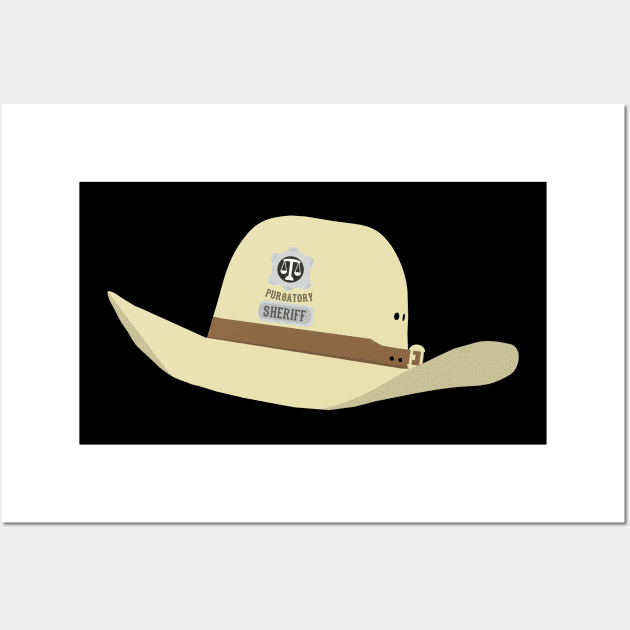 Nicole Haught Sheriff Hat (Black Background) - Wynonna Earp Wall Art by Queerdelion